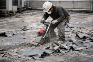 既存防水層の撤去（剥がし）