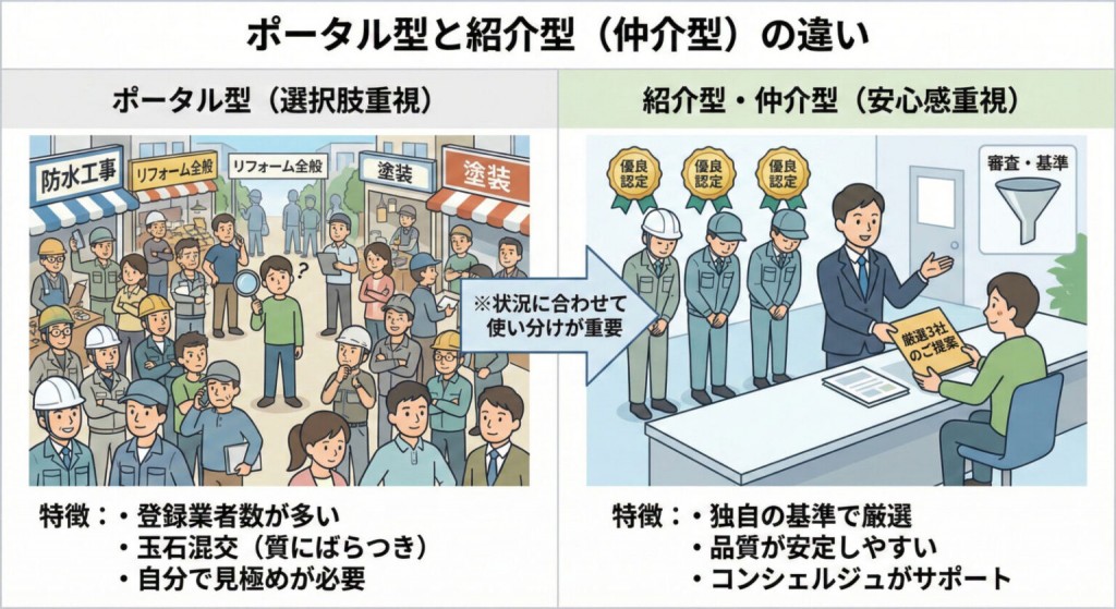 ポータル型と紹介型（仲介型）の違い