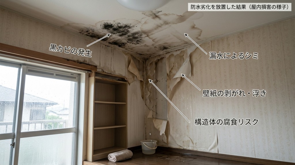 防水劣化を放置した結果