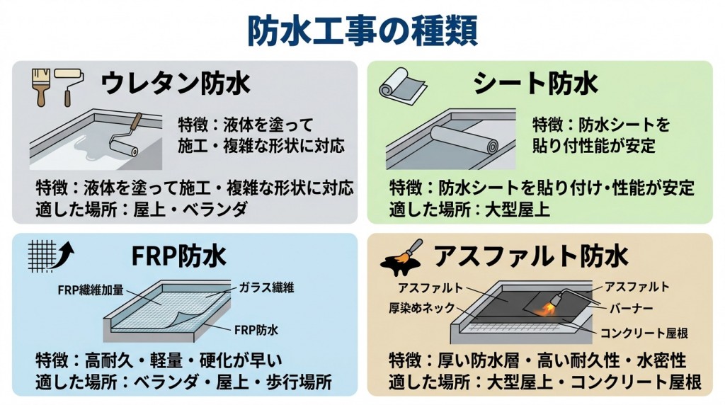 防水工事の種類